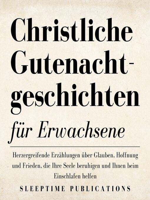 Cover image for Christliche Gutenachtgeschichten für Erwachsene